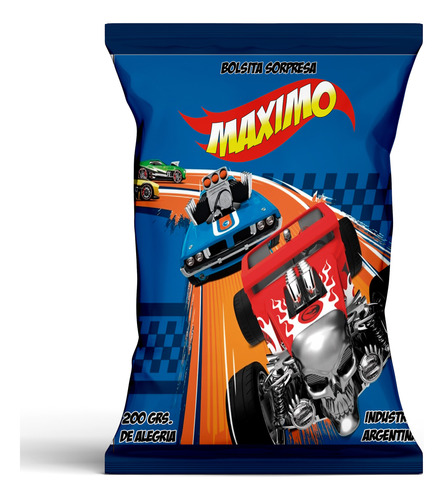 20 Bolsitas Cumpleaños Chips Bags Hot Wheels