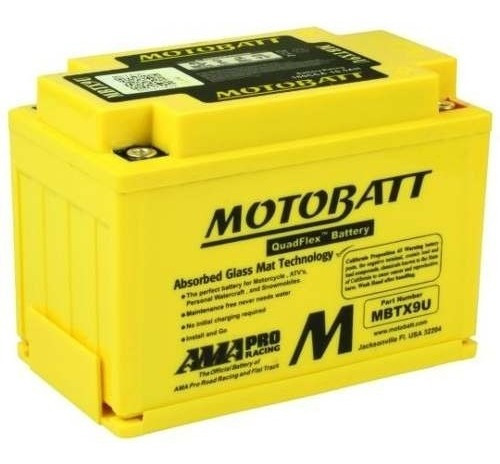 Bateria Motobatt Mbtx9u 10,5ah Z750 Z800 Z900 Z1000 Zx9 Zx7