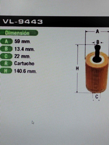 Filtro De Aceite De Cotroen C3 Beringo Picasso Xsara
