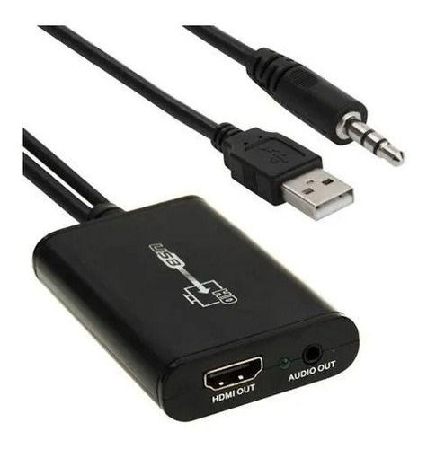 Convertidor Adaptador Usb 2.0 A Hdmi Con Cable Audio 3.5mm