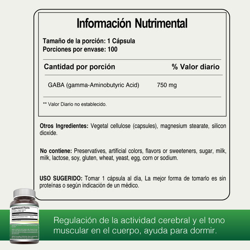 Amazing Formulas Gaba Fortalecimiento Sistema Inmune 100caps
