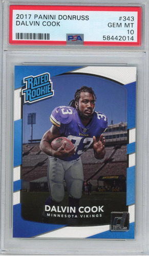 Tarjeta De Fútbol Panini Donruss Dalvin Cook 343 Rookie Rc, 