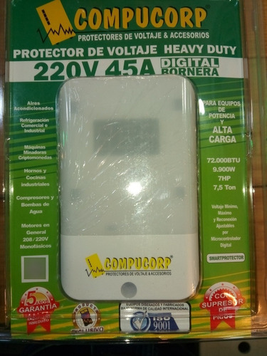 Protector De Voltaje Digital Bornera 220v 45a Heavy Duty 