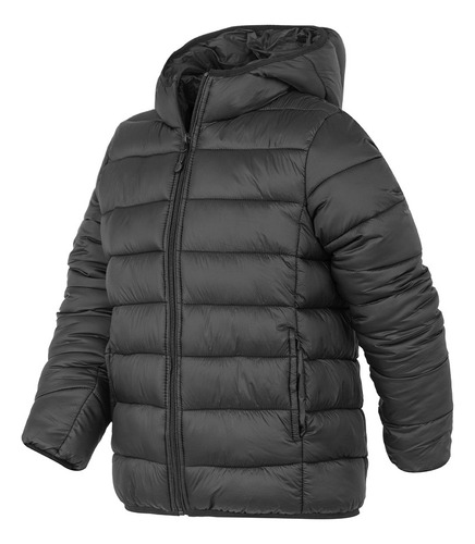 Campera Puffer Abrigo Atomik Basis Niños Negra Solo Deportes