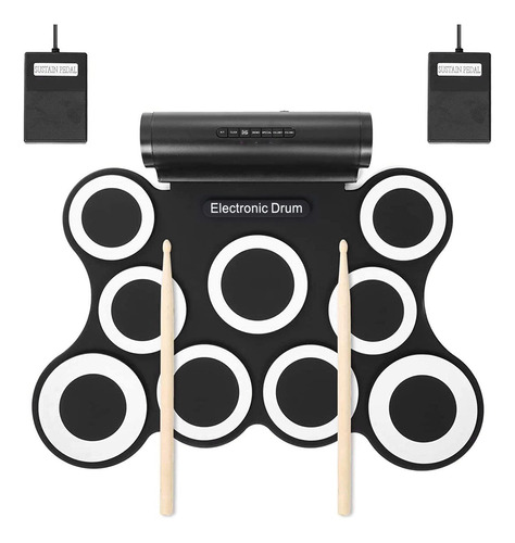 Batería Electrónica 9 Pads Roll- Batería De Práctica Electro