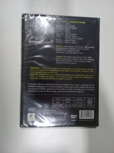 Dvd Anatomia De Un Asesinato Nuevo Arg 38