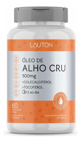 Suplemento em cápsula Lauton Nutrition  Óleo de Alho em pote de 30g 60 un