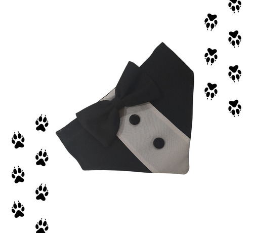 Bandana Smoking Negro Mascotas | Año Nuevo Accesorio Collar
