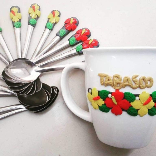 Taza Decorada Con Resina Tema Tabasco