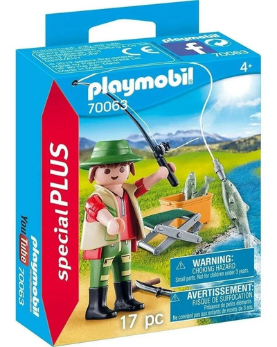 Playmobil Special Plus 70063 Muñeco Pescador Original Intek