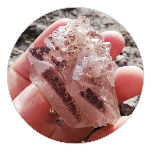 Drusa Cuarzo Cristal Y Oxidacion  Gemos Minerales