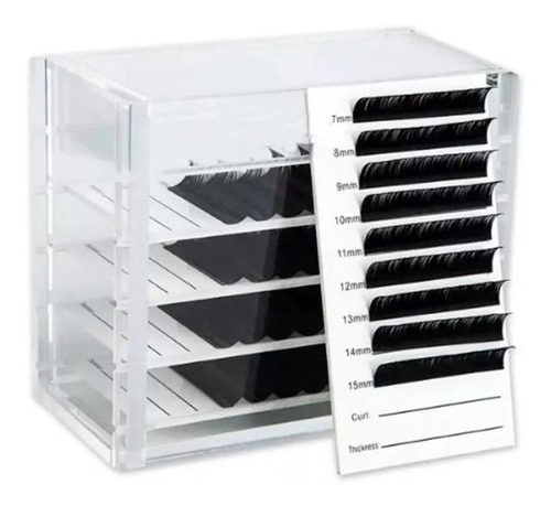 Imagem 1 de 2 de Porta Cílios Acrílico Box Com 5 Placas