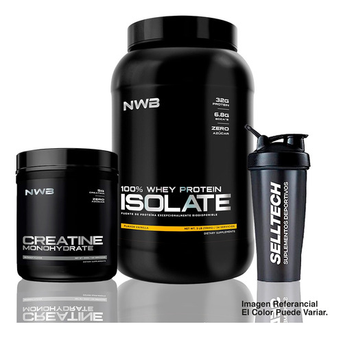 Nwb Proteína Isolate 3lb Vainilla+creatina 600gr+shaker