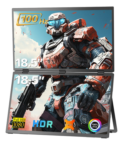 Monitor Portátil Dual 18.5 1080p 100hz Gamer Pantalla Laptop