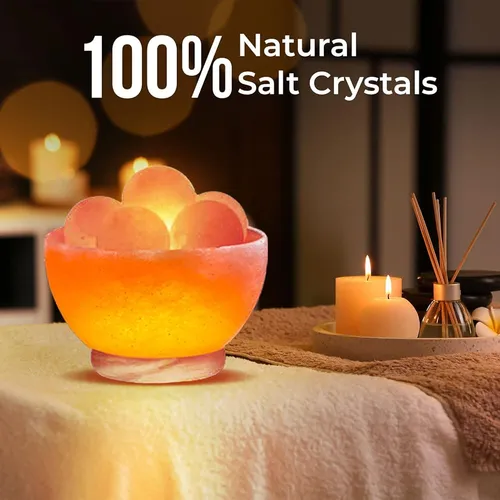 Lámpara De Sal Rosa Natural Himalayan Glow Con Piedras De Ma