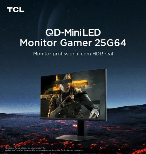 Monitor Gamer Tcl 25 Polegadas Qd-Mini Led Full Hd G64 300hz 1ms