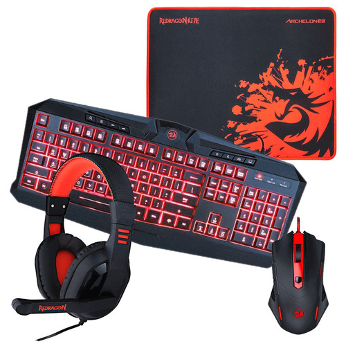 Kit Redragon Gamer S103 Wavelimpact Mouse+tec+auric+pad