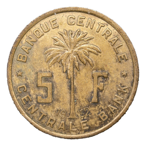 Congo Belga Ruanda Urundi 5 Francos 1952 Exc Km 1