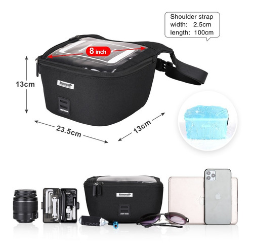 Imagen 4 de 9 de Maleta Motoneta Con Porta Celular Bolsa Tank Bag Scooter