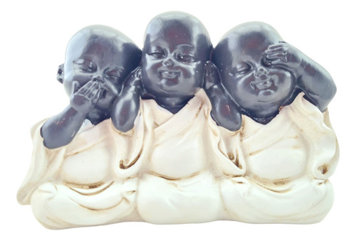 Set Niños Budas Sabios  Zen Deco Escultura Zn