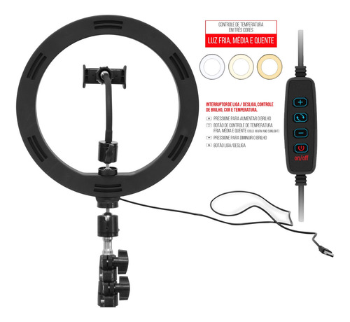 Ring Light Iluminador Portátil Sp-26 Led Spectrum 2 Metros
