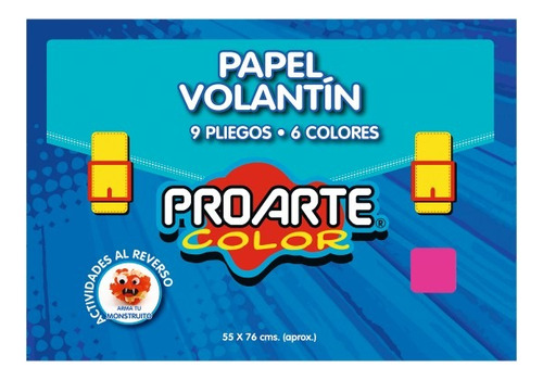 Carpeta Papel Volantin Proarte 9 Pliegos 6 Colores 