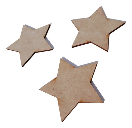 50 Estrellas 15 Cm Mdf Decoración Adorno Quince Años Bautizo