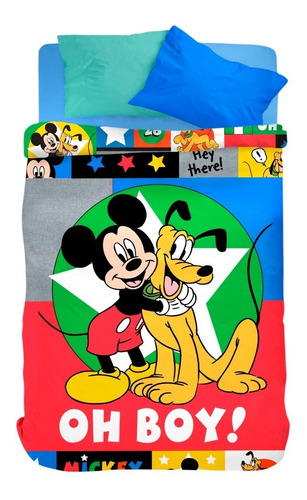 Acolchado Cuna Funcional Bebe Disney Mickey Mouse Piñata