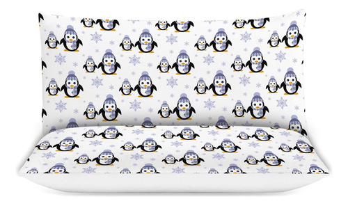 Conjunto De Cama De Pinguim Pinguim De Desenho Animado Com T