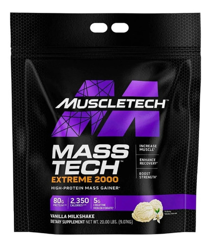 Proteina Ganador Muscletech Mass Tech Extreme 2000 20 Libras Sabor Triple Chocolate Brownie