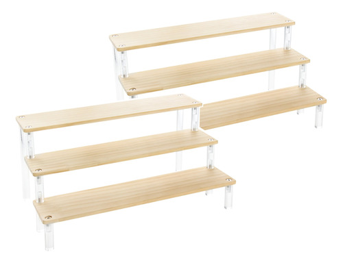 Bycy 2 Soportes Elevadores De Madera, Estante De 3 Niveles,