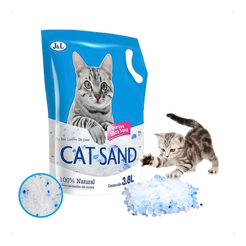 Arena Piedra Sanitaria Para Gatos Cat Sand Silicagel 3.8 Lt