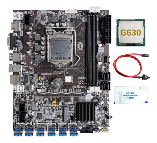 Placa Base B75 Gpu Btc Para Minería De 12 Tarjetas, Cpu G630