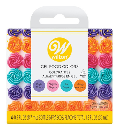 Set De Colorante Color En Gel Neon Wilton 4 Piezas 601-2425