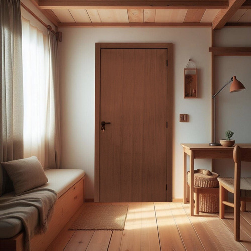 Kit Porta De Madeira Lisa 215x74cm Batente 7cm Mdf Ultra Mgm