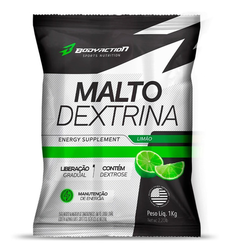 Maltodextrina 1kg -  Bodyaction Sabor Limão