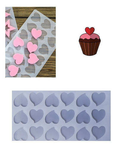 Molde De Silicón Plantilla Corazón Chocolate Repostería