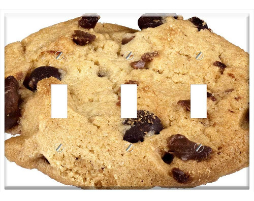 Interruptor Placa Triple Palanca Galleta Chocolate Chips Al