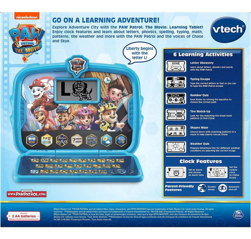 Tableta De Aprendizaje Vtech Paw Patrol 3-6 Años