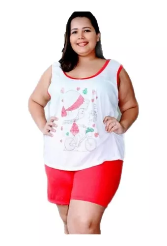 Kit 10 Baby Doll Short Doll Malha Plus Size 50-52-54 Atacado