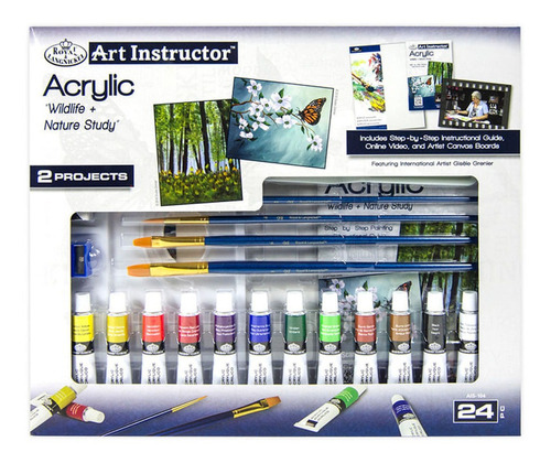 Kit Tinta Acrilica Wildlife Study Art Instructor 24uni Cor Sortido