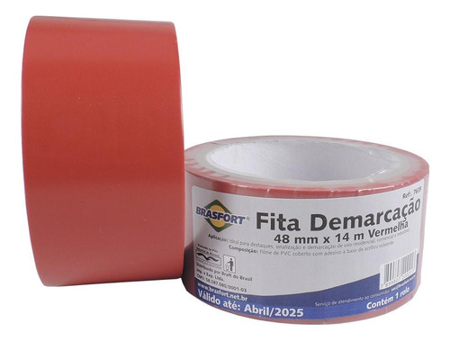 Fita Demarcacao Solo Brasfort 48x14m Vermelha  7639