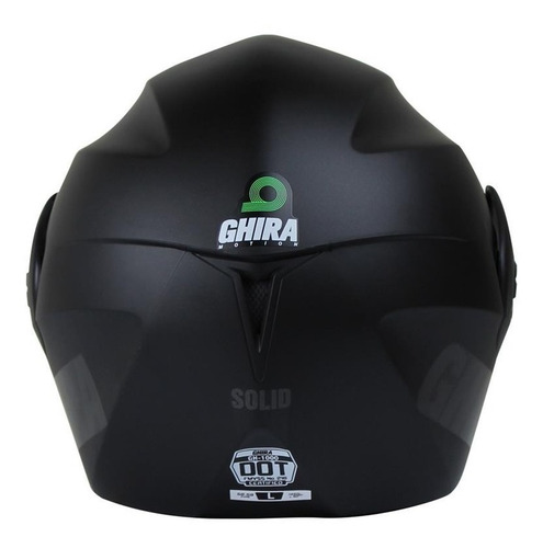 Imagen 4 de 6 de Casco Moto Abatible Ghira Gh1000 Certificado Dot Negro Mate