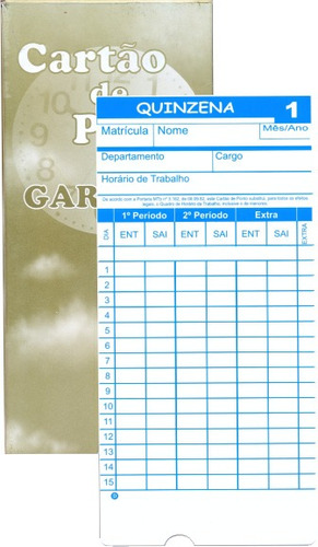 Cartão De Ponto P/ Relógio  Diponto Dataprint C/nota