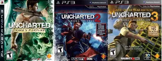 Uncharted 1 + Uncharted 2 + Uncharted 3 ~ Ps3 Español