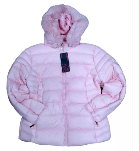 Campera De Dama Inflable Con Piel Capucha Desmontable Calida