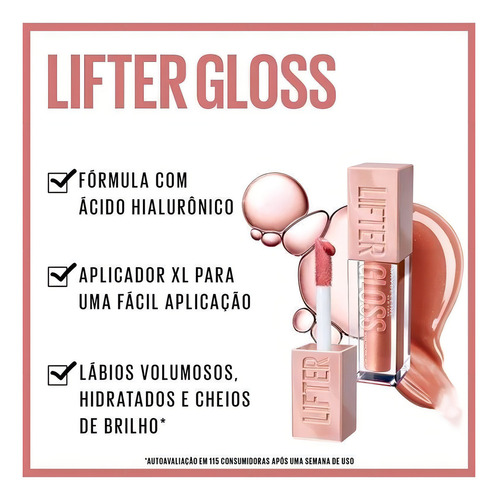 Gloss Labial Lifter Gloss Amber 5,4ml Maybelline Acabamento Brilhante Cor 007 Âmbar