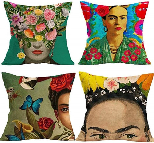 Gircat 4 Piezas De Pintura Al Óleo Frida Kahlo Auto Retrato,