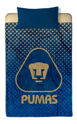 Cobija Providencia Pumas color azul con diseño pumas