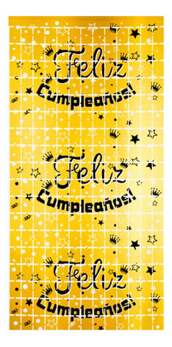 Cortinas Metálicas Feliz Cumpleaños 2 X 1 Metros 